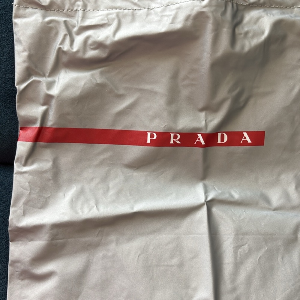 Prada Silver with Red Accent Dust Bag